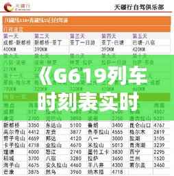 《G619列车时刻表实时查询,出行无忧新选择》