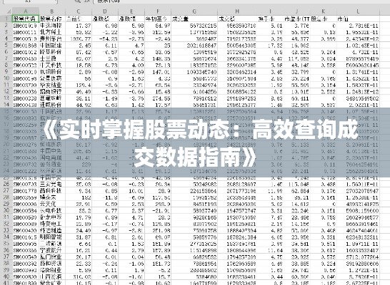 《实时掌握股票动态:高效查询成交数据指南》