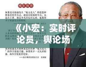 《小宏：实时评论员，舆论场上的敏锐观察者》