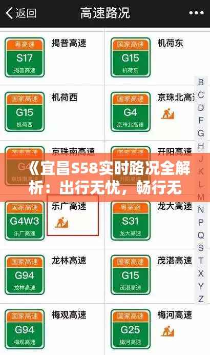 《宜昌S58实时路况全解析:出行无忧,畅行无阻》