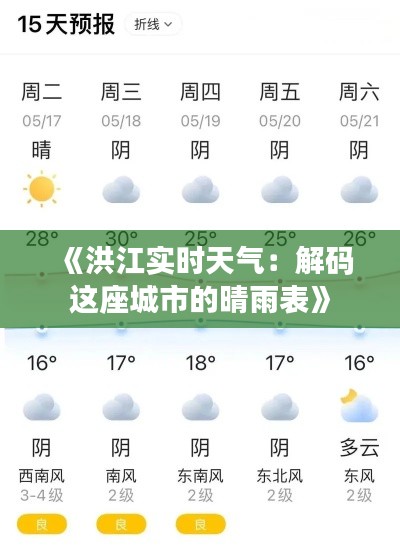 《洪江实时天气:解码这座城市的晴雨表》