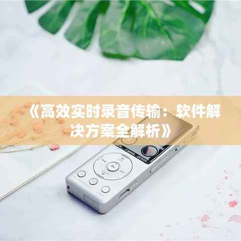 《高效实时录音传输:软件解决方案全解析》