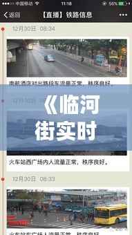 《临河街实时路况播报:最新动态一览无余》