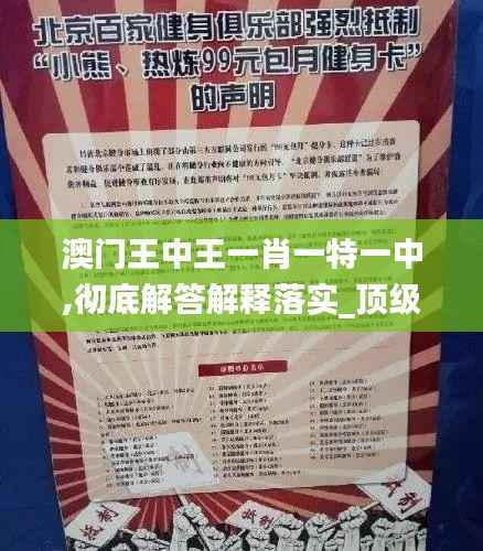 澳门王中王一肖一特一中,彻底解答解释落实_顶级版3.864