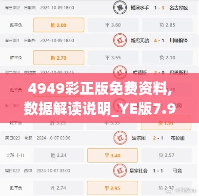 4949彩正版免费资料,数据解读说明_YE版7.965