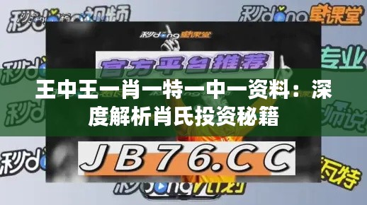 王中王一肖一特一中一资料:深度解析肖氏投资秘籍
