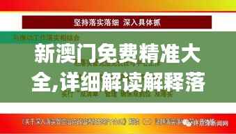 新澳门免费精准大全,详细解读解释落实_eShop13.844