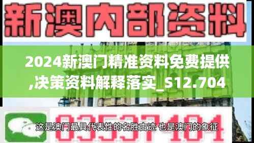 2024新澳门精准资料免费提供,决策资料解释落实_S12.704