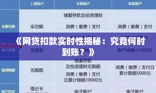 《网贷扣款实时性揭秘：究竟何时到账？》