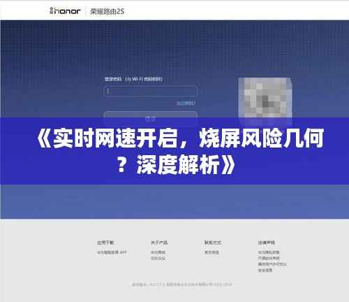 《实时网速开启,烧屏风险几何?深度解析》
