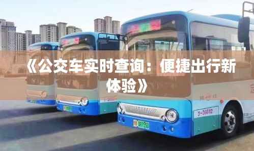 《公交车实时查询:便捷出行新体验》