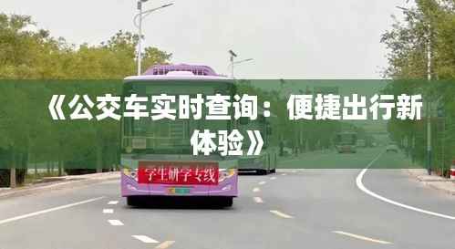 《公交车实时查询:便捷出行新体验》