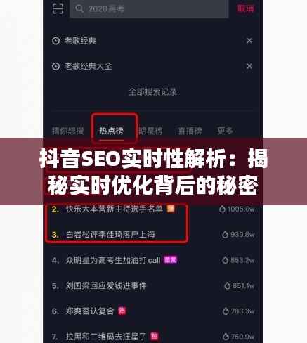 抖音SEO实时性解析:揭秘实时优化背后的秘密