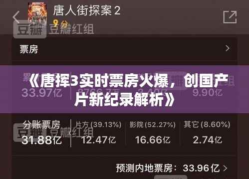 《唐挥3实时票房火爆,创国产片新纪录解析》