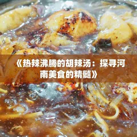 《热辣沸腾的胡辣汤:探寻河南美食的精髓》