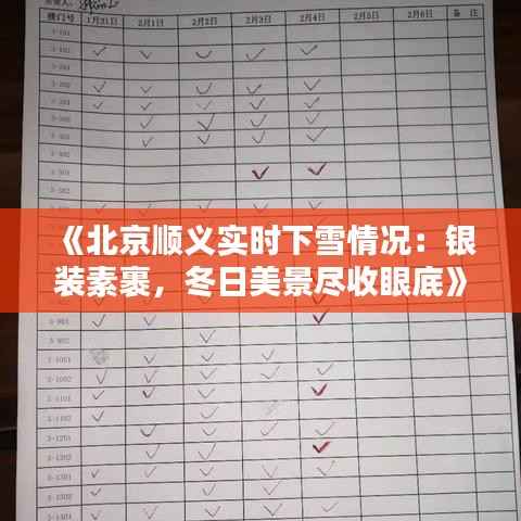 《北京顺义实时下雪情况：银装素裹，冬日美景尽收眼底》