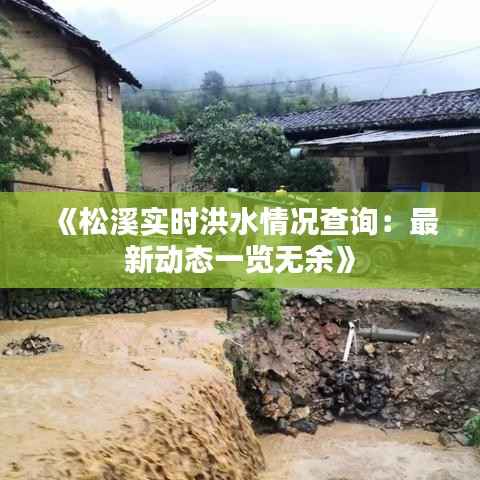 《松溪实时洪水情况查询:最新动态一览无余》