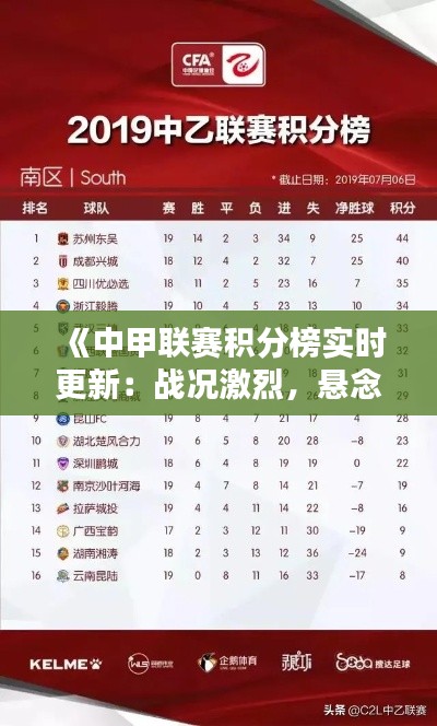 《中甲联赛积分榜实时更新:战况激烈,悬念迭起》