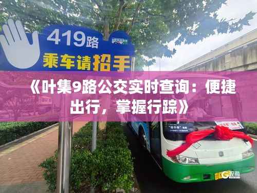 《叶集9路公交实时查询：便捷出行，掌握行踪》