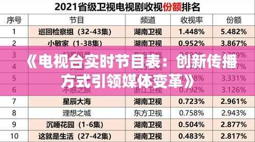 《电视台实时节目表:创新传播方式引领媒体变革》