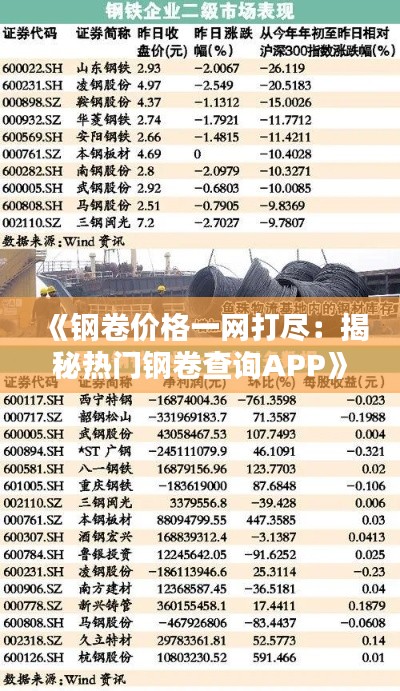 《钢卷价格一网打尽:揭秘热门钢卷查询APP》