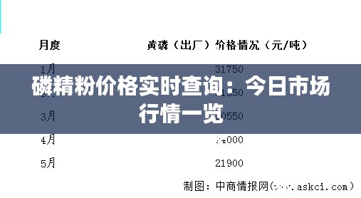 磷精粉价格实时查询:今日市场行情一览
