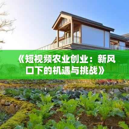 《短视频农业创业：新风口下的机遇与挑战》