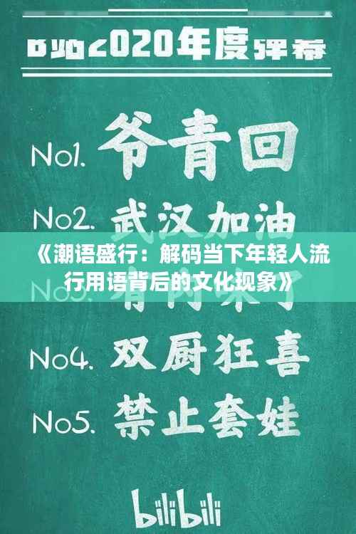 《潮语盛行:解码当下年轻人流行用语背后的文化现象》