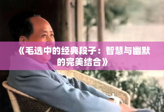 《毛选中的经典段子：智慧与幽默的完美结合》