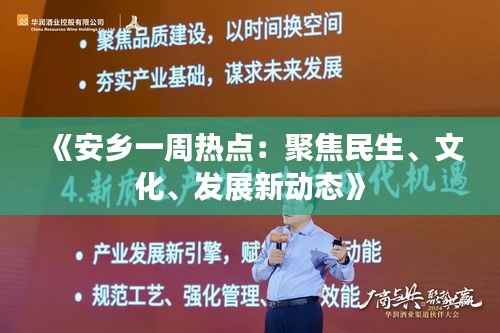 《安乡一周热点:聚焦民生、文化、发展新动态》