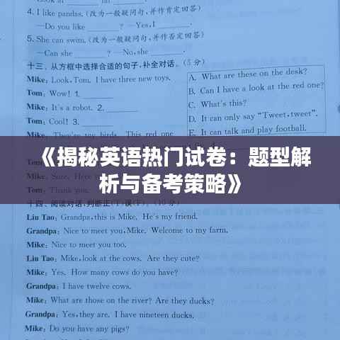 《揭秘英语热门试卷：题型解析与备考策略》