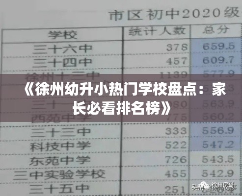 《徐州幼升小热门学校盘点:家长必看排名榜》
