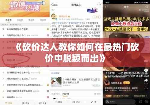 《砍价达人教你如何在最热门砍价中脱颖而出》