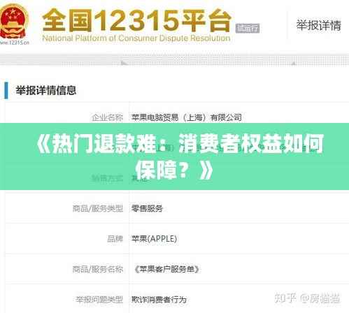 《热门退款难:消费者权益如何保障?》
