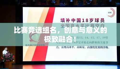 比赛竞选组名,创意与意义的极致融合!