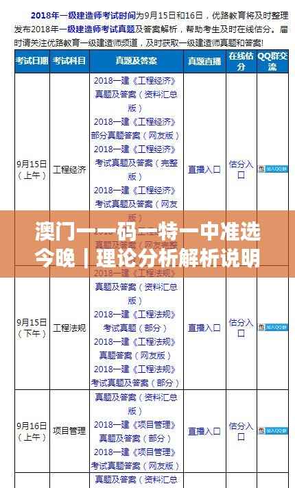 澳门一一码一特一中准选今晚｜理论分析解析说明