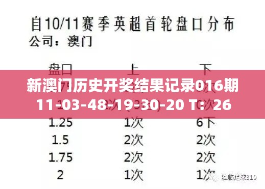 新澳门历史开奖结果记录016期11-03-48-19-30-20 T:26