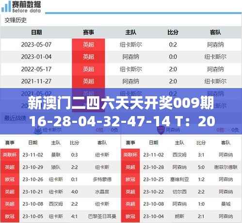 新澳门二四六天天开奖009期16-28-04-32-47-14 T：20