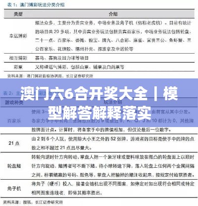 澳门六6合开奖大全|模型解答解释落实