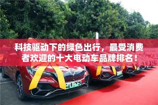 科技驱动下的绿色出行,最受消费者欢迎的十大电动车品牌排名!