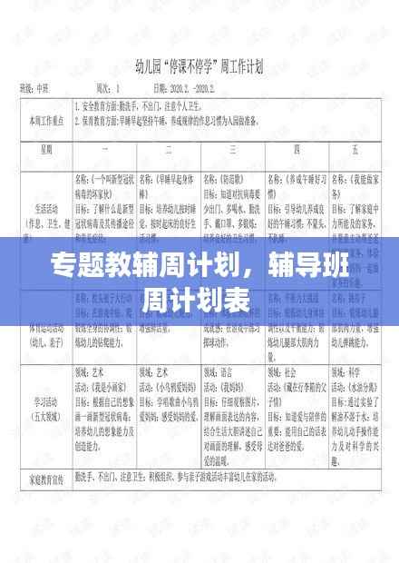 专题教辅周计划,辅导班周计划表