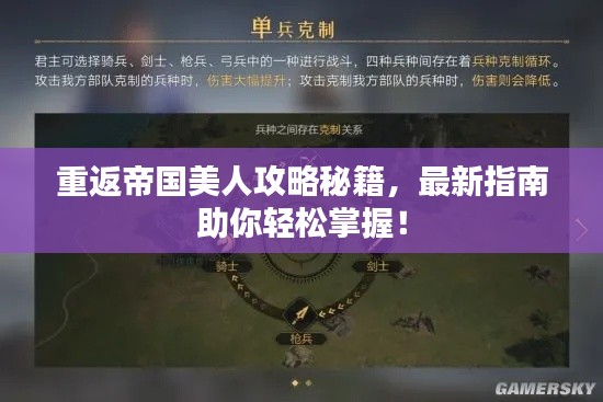 重返帝国美人攻略秘籍,最新指南助你轻松掌握!