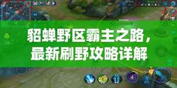 貂蝉野区霸主之路,最新刷野攻略详解