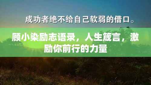 顾小染励志语录,人生箴言,激励你前行的力量