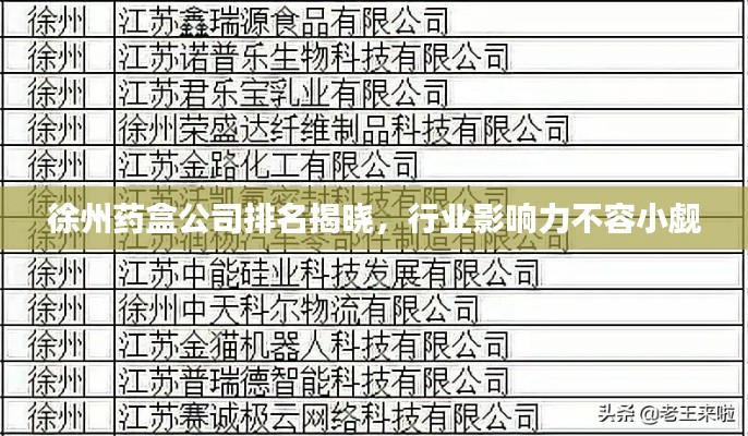 徐州药盒公司排名揭晓,行业影响力不容小觑