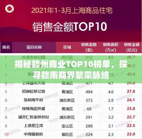 揭秘赣州商业TOP10榜单,探寻赣南商界繁荣脉络