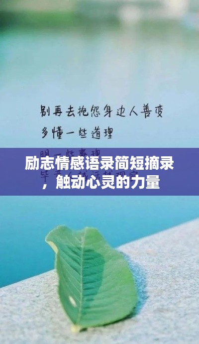 励志情感语录简短摘录,触动心灵的力量