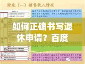 如何正确书写退休申请?百度指导来助力!