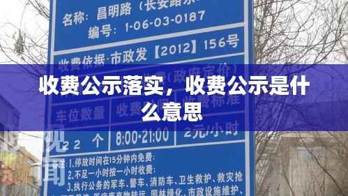 收费公示落实,收费公示是什么意思