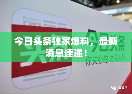 今日头条独家爆料,最新消息速递!